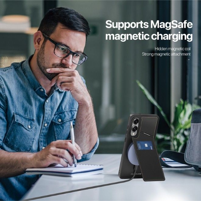 Dux Ducis - Samsung Galaxy S25 Edge Hülle - PC und TPU Hardcase - Rafi II Mag Series - schwarz