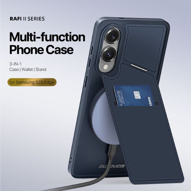 Dux Ducis - Samsung Galaxy S25 Edge Hülle - PC und TPU Hardcase - Rafi II Mag Series - blau