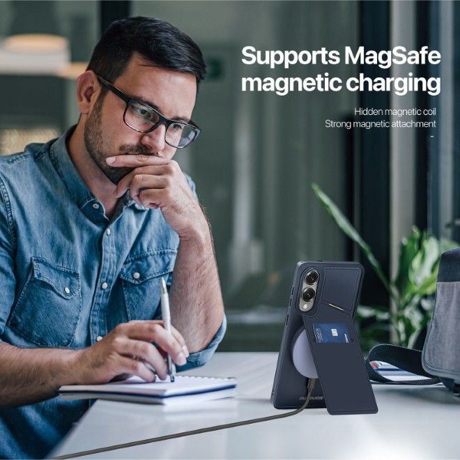 Dux Ducis - Samsung Galaxy S25 Edge Hülle - PC und TPU Hardcase - Rafi II Mag Series - blau