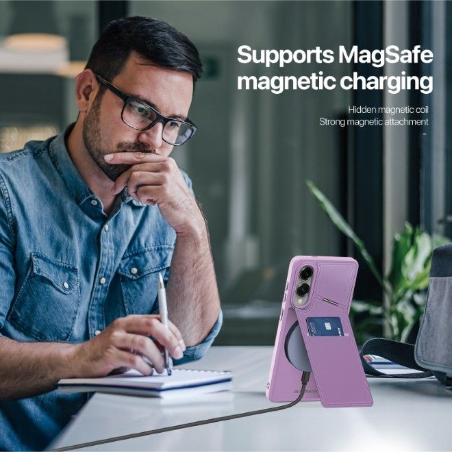 Dux Ducis - Samsung Galaxy S25 Edge Hülle - PC und TPU Hardcase - Rafi II Mag Series - purpur