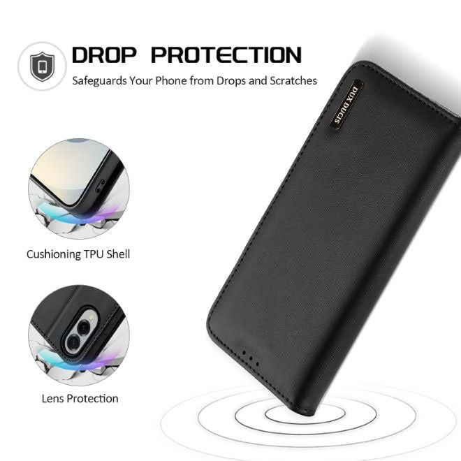 Dux Ducis - Samsung Galaxy S25 Edge Hülle - Handy Leder Case - Hivo Series - schwarz