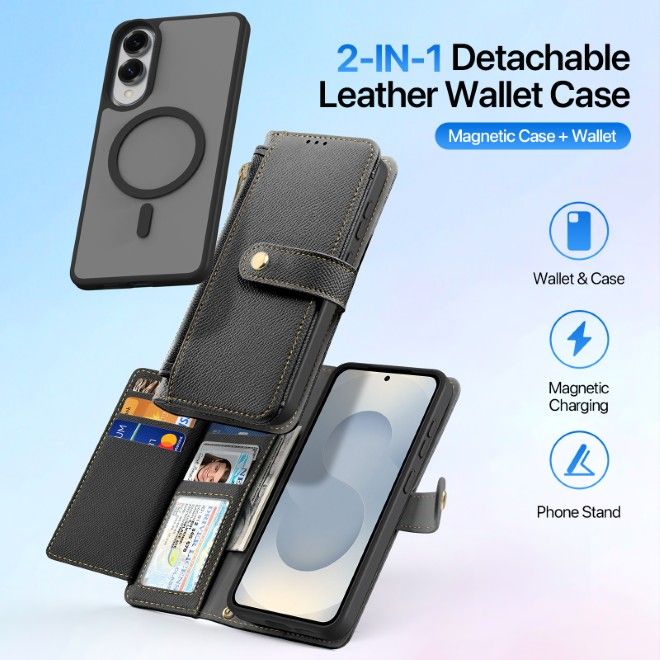 Dux Ducis - Samsung Galaxy S25 Edge Hülle - Kunstleder Bookcover - MagSafe kompatibel - Lawa Series - schwarz