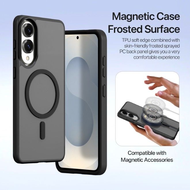 Dux Ducis - Samsung Galaxy S25 Edge Hülle - Kunstleder Bookcover - MagSafe kompatibel - Lawa Series - schwarz