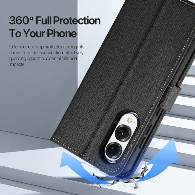 Dux Ducis - Samsung Galaxy S25 Edge Hülle - Kunstleder Bookcover - MagSafe kompatibel - Lawa Series - schwarz