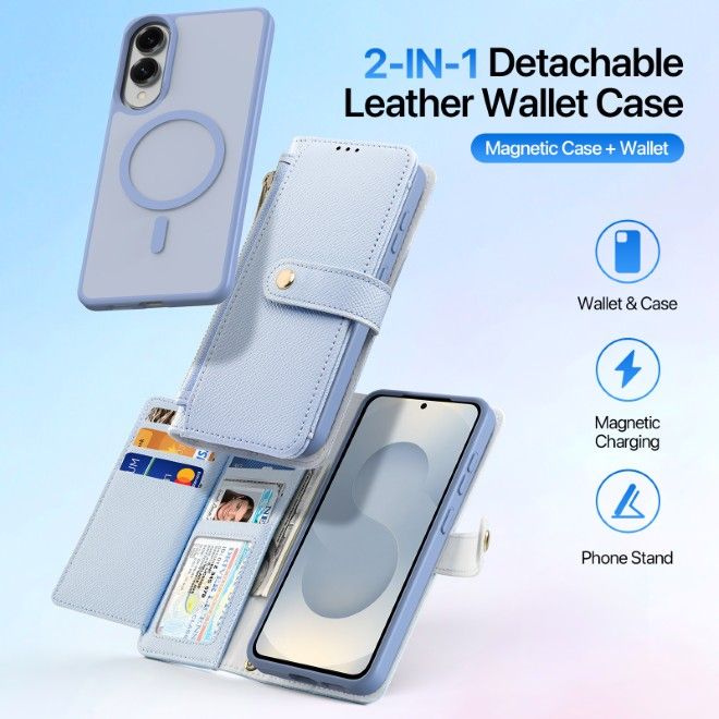 Dux Ducis - Samsung Galaxy S25 Edge Hülle - Kunstleder Bookcover - MagSafe kompatibel - Lawa Series - hellblau