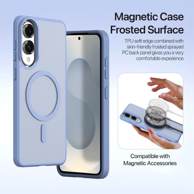 Dux Ducis - Samsung Galaxy S25 Edge Hülle - Kunstleder Bookcover - MagSafe kompatibel - Lawa Series - hellblau