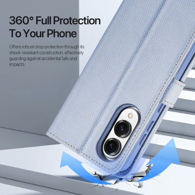 Dux Ducis - Samsung Galaxy S25 Edge Hülle - Kunstleder Bookcover - MagSafe kompatibel - Lawa Series - hellblau