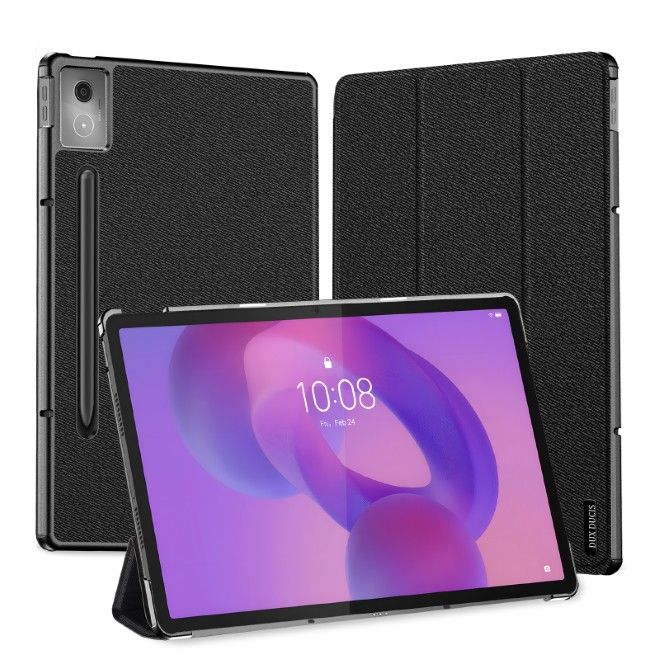 Dux Ducis - Lenovo Idea Tab Pro 12.7 Hülle - Leder Smart Flip Case - Domo Series - schwarz