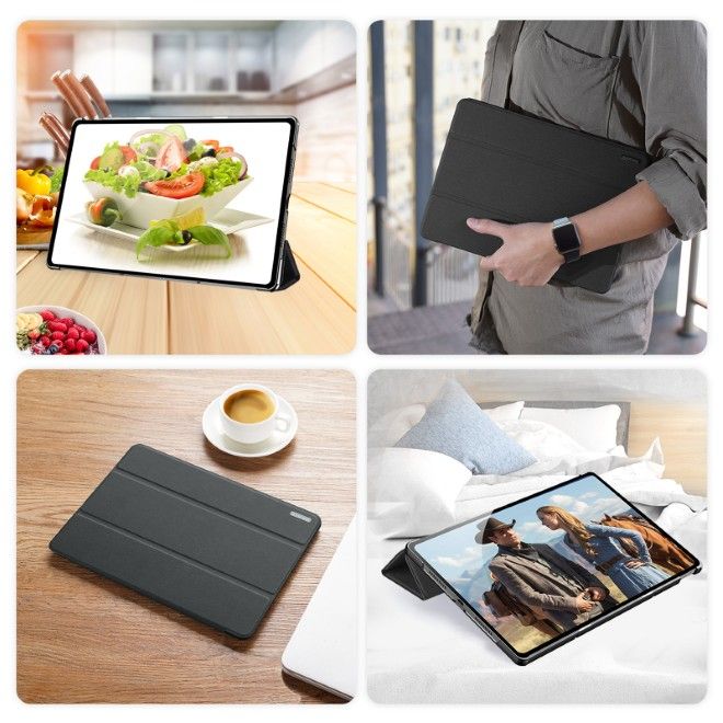 Dux Ducis - Lenovo Idea Tab Pro 12.7 Hülle - Leder Smart Flip Case - Domo Series - schwarz