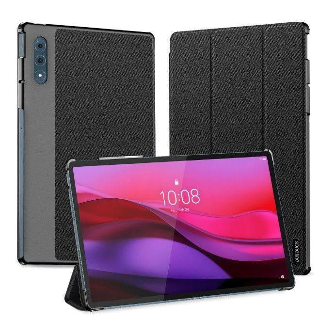Dux Ducis - Lenovo Yoga Tab Plus 12.7 Hülle - Leder Smart Flip Case - Domo Series - schwarz