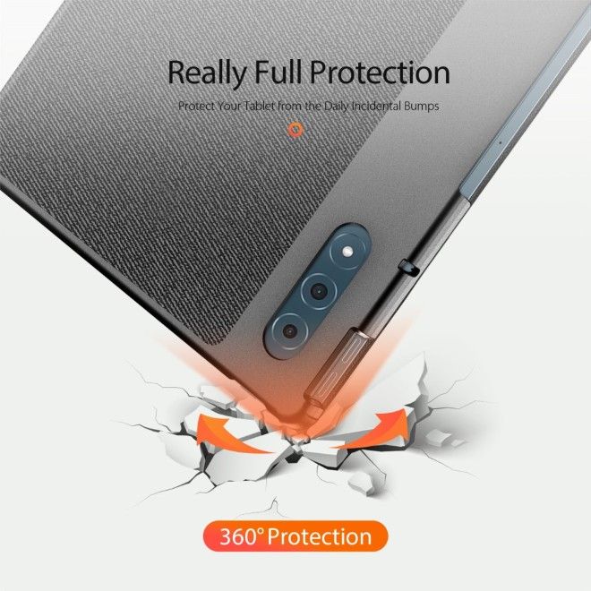 Dux Ducis - Lenovo Yoga Tab Plus 12.7 Hülle - Leder Smart Flip Case - Domo Series - schwarz