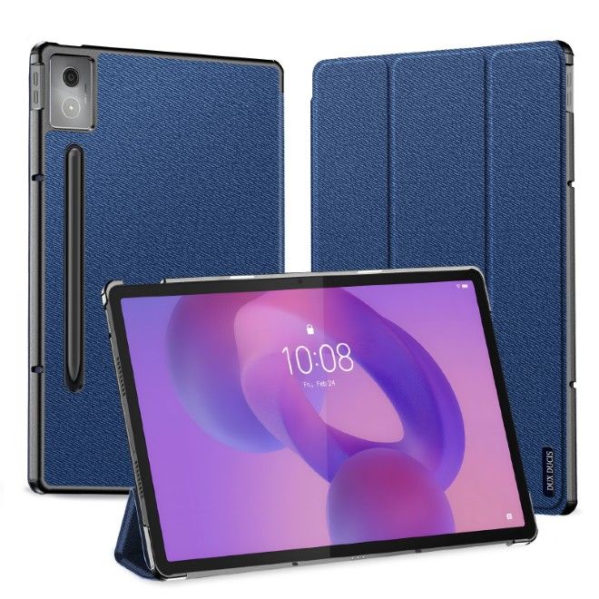 Dux Ducis - Lenovo Idea Tab Pro 12.7 Hülle - Leder Smart Flip Case - Domo Series - blau