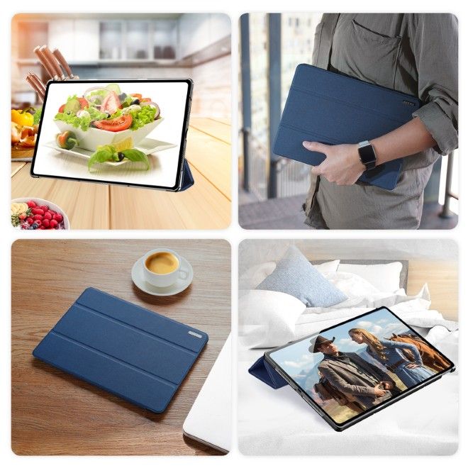 Dux Ducis - Lenovo Idea Tab Pro 12.7 Hülle - Leder Smart Flip Case - Domo Series - blau