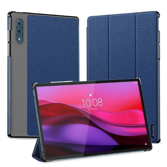 Dux Ducis - Lenovo Yoga Tab Plus 12.7 Hülle - Leder Smart Flip Case - Domo Series - blau