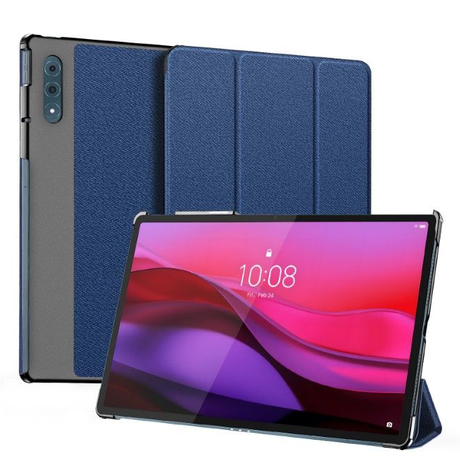 Dux Ducis - Lenovo Yoga Tab Plus 12.7 Hülle - Leder Smart Flip Case - Domo Series - blau