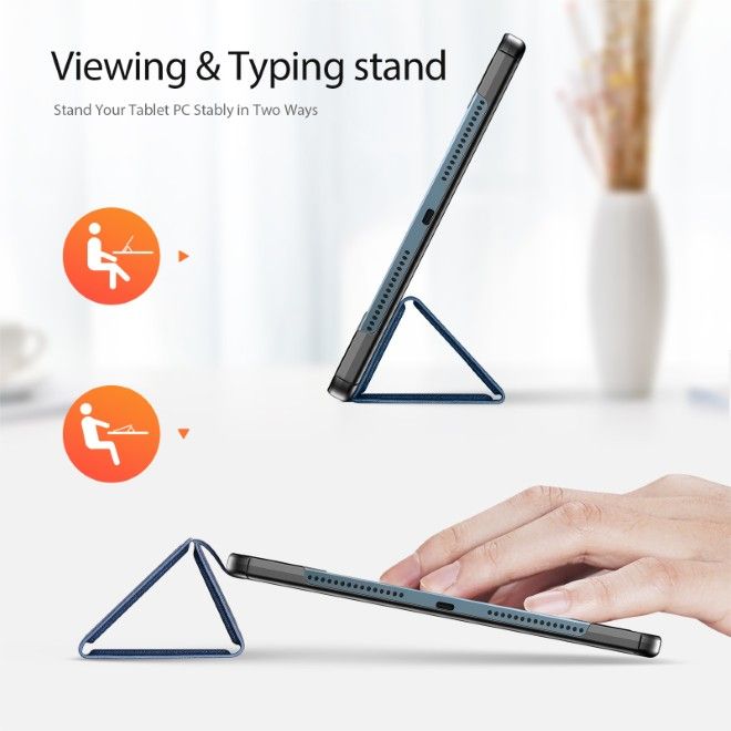 Dux Ducis - Lenovo Yoga Tab Plus 12.7 Hülle - Leder Smart Flip Case - Domo Series - blau