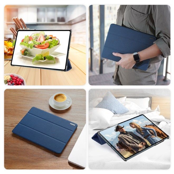 Dux Ducis - Lenovo Yoga Tab Plus 12.7 Hülle - Leder Smart Flip Case - Domo Series - blau