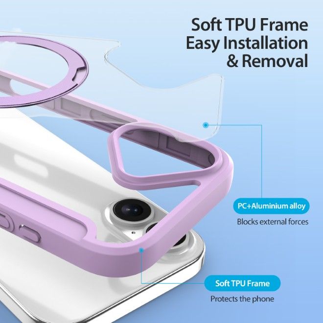 Dux Ducis - iPhone 17 Hülle - Leder Bookcover mit Ring Standfunktion - Skin X Pro 360° Ring Stand Series - purpur