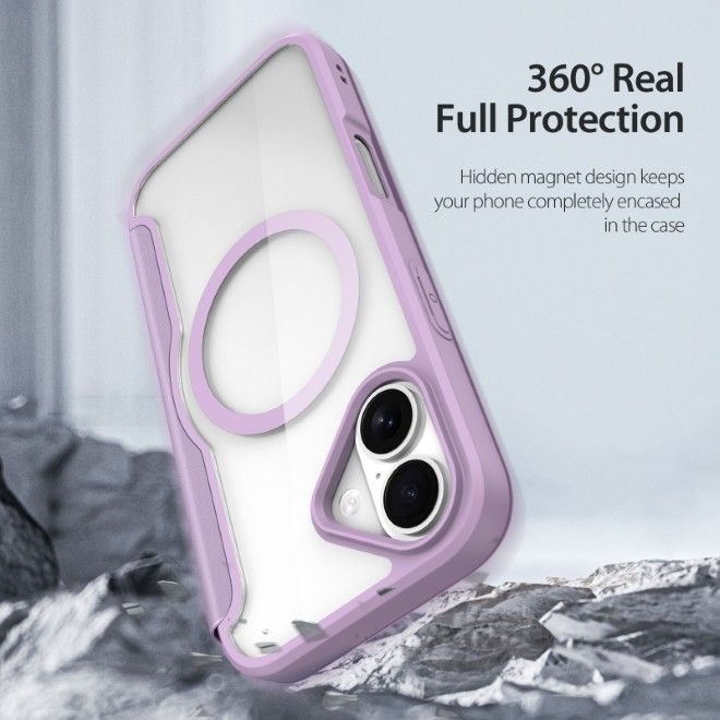 Dux Ducis - iPhone 17 Hülle - Leder Bookcover - MagSafe - Skin X Pro Series - purpur