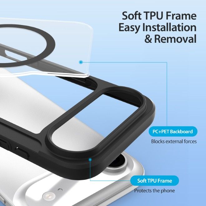 Dux Ducis - iPhone Air Hülle - Leder Bookcover - MagSafe - Skin X Pro Series - schwarz