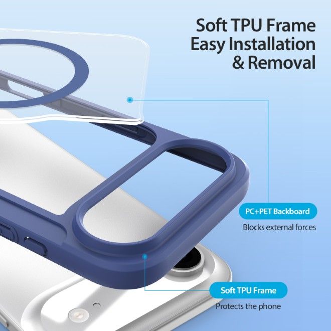 Dux Ducis - iPhone Air Hülle - Leder Bookcover - MagSafe - Skin X Pro Series - blau