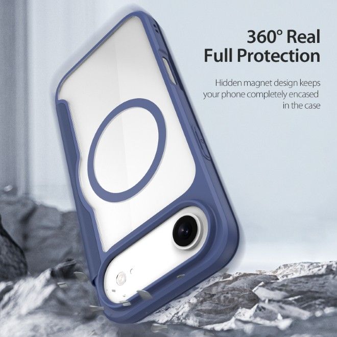 Dux Ducis - iPhone Air Hülle - Leder Bookcover - MagSafe - Skin X Pro Series - blau