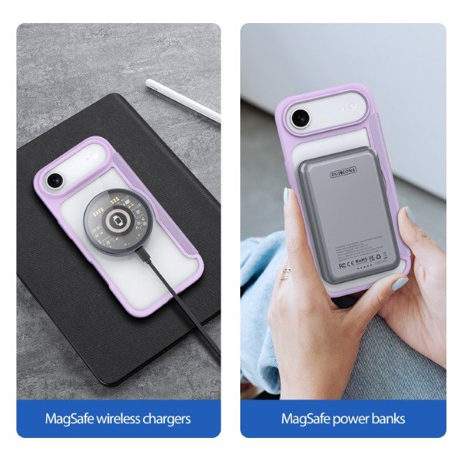 Dux Ducis - iPhone Air Hülle - Leder Bookcover - MagSafe - Skin X Pro Series - purpur