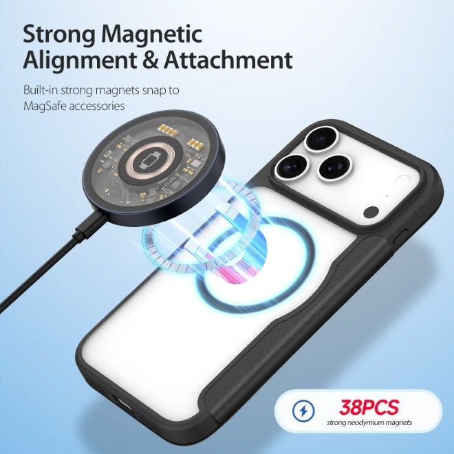 Dux Ducis - iPhone 17 Pro Hülle - Leder Bookcover - MagSafe - Skin X Pro Series - schwarz