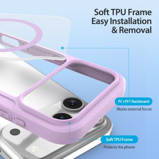 Dux Ducis - iPhone 17 Pro Max Hülle - Leder Bookcover - MagSafe - Skin X Pro Series - purpur