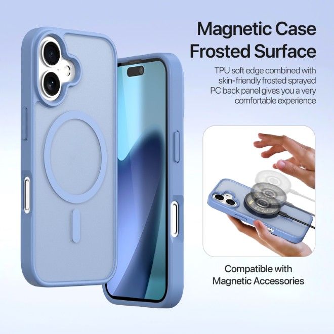 Dux Ducis - iPhone 17 Hülle - Kunstleder Bookcover - MagSafe kompatibel - Lawa Series - hellblau