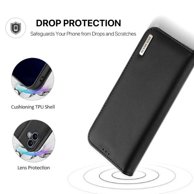 Dux Ducis - iPhone 17 Hülle - Handy Leder Case - Hivo Series - schwarz