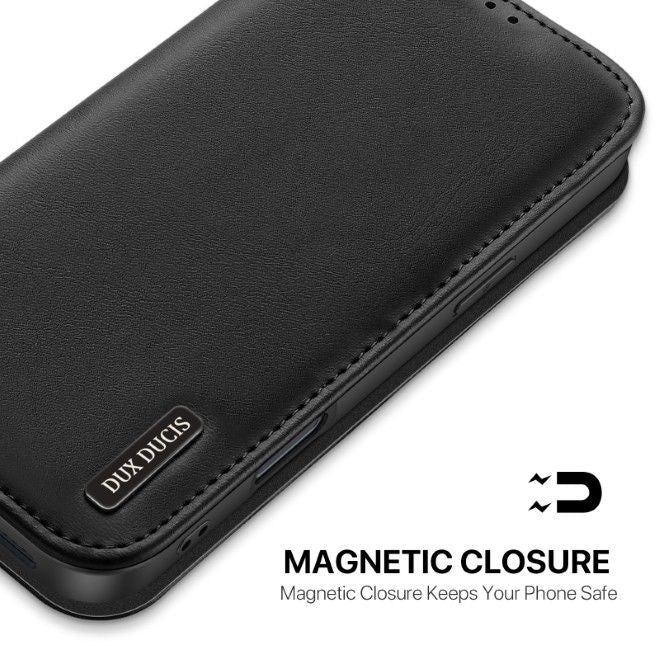 Dux Ducis - iPhone 17 Hülle - Handy Leder Case - Hivo Series - schwarz