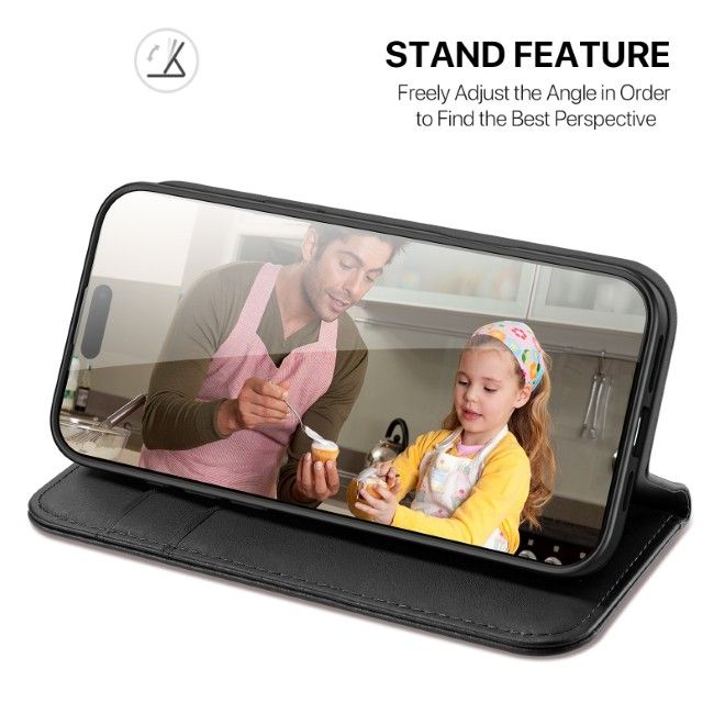 Dux Ducis - iPhone 17 Hülle - Handy Leder Case - Hivo Series - schwarz