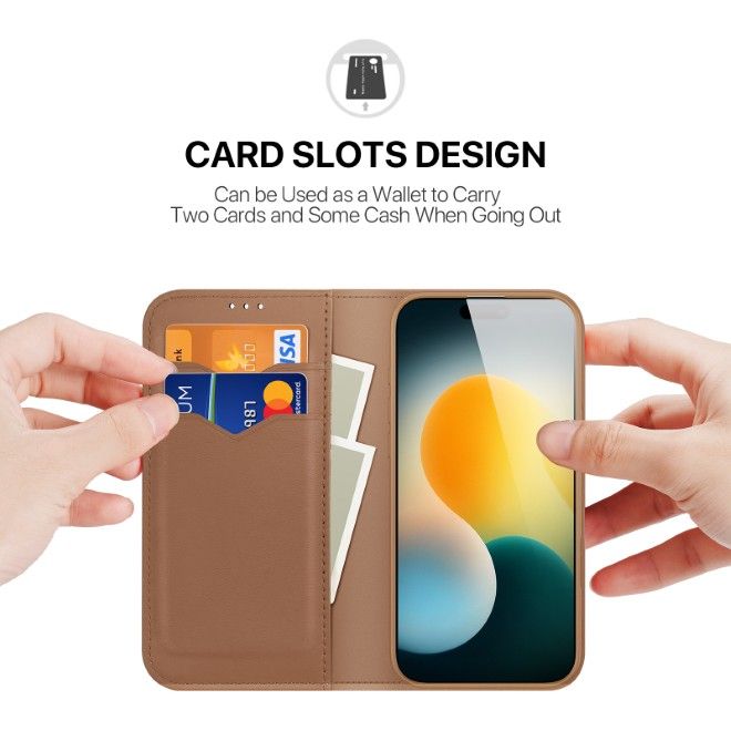 Dux Ducis - iPhone 17 Hülle - Handy Leder Case - Hivo Series - braun