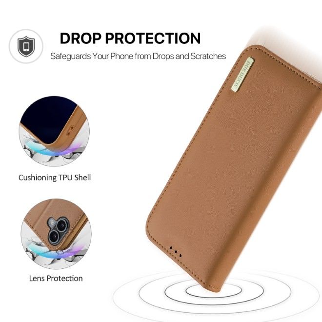Dux Ducis - iPhone 17 Hülle - Handy Leder Case - Hivo Series - braun