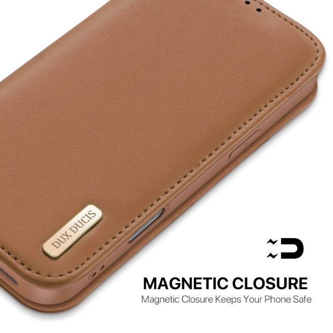 Dux Ducis - iPhone 17 Hülle - Handy Leder Case - Hivo Series - braun
