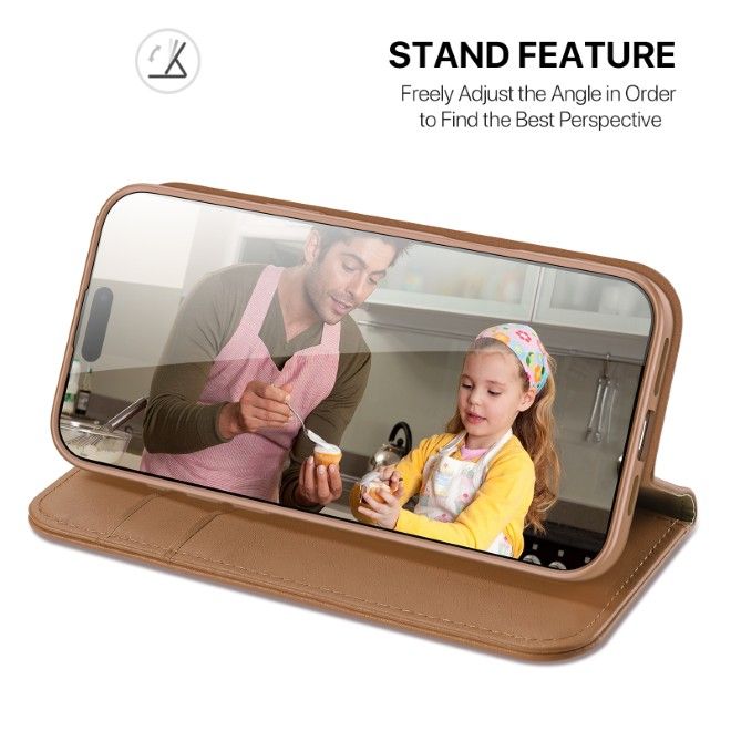 Dux Ducis - iPhone 17 Hülle - Handy Leder Case - Hivo Series - braun