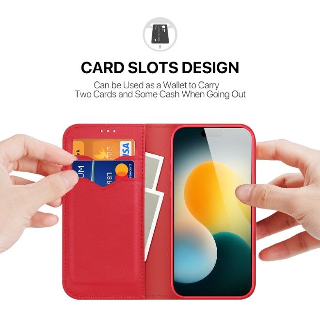 Dux Ducis - iPhone 17 Hülle - Handy Leder Case - Hivo Series - rot
