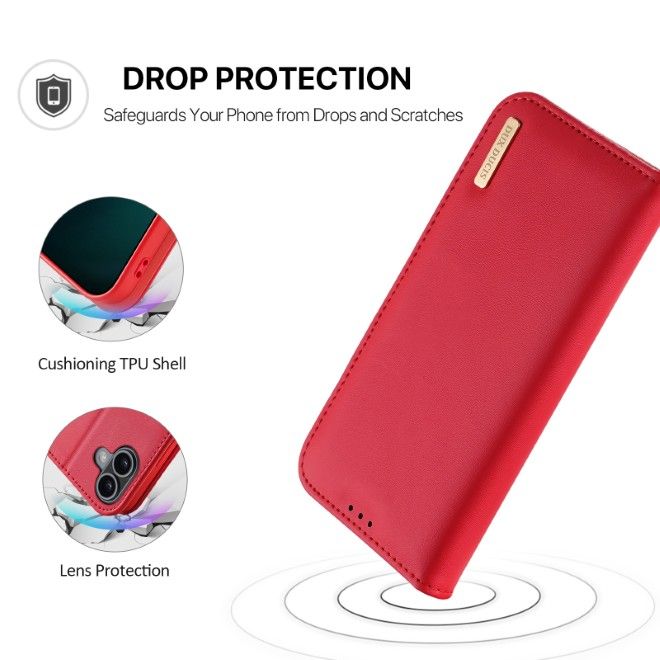 Dux Ducis - iPhone 17 Hülle - Handy Leder Case - Hivo Series - rot