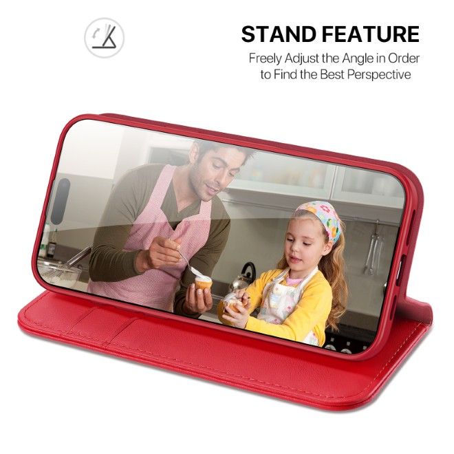 Dux Ducis - iPhone 17 Hülle - Handy Leder Case - Hivo Series - rot