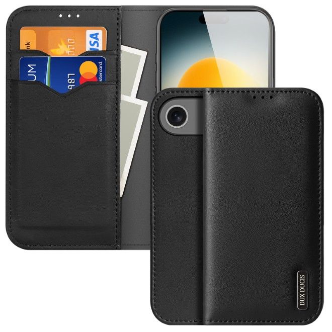 Dux Ducis - iPhone Air Hülle - Handy Leder Case - Hivo Series - schwarz