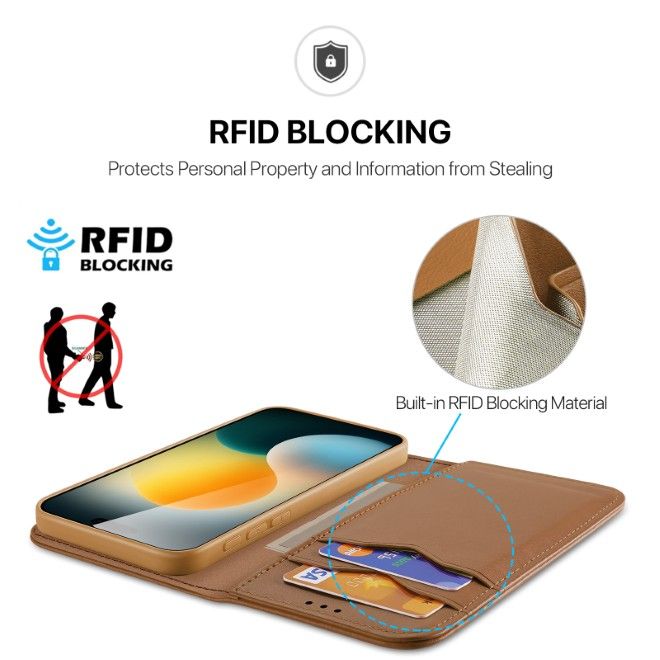 Dux Ducis - iPhone 17 Pro Hülle - Handy Leder Case - Hivo Series - braun