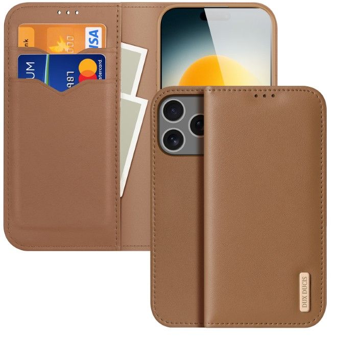 Dux Ducis - iPhone 17 Pro Max Hülle - Handy Leder Case - Hivo Series - braun