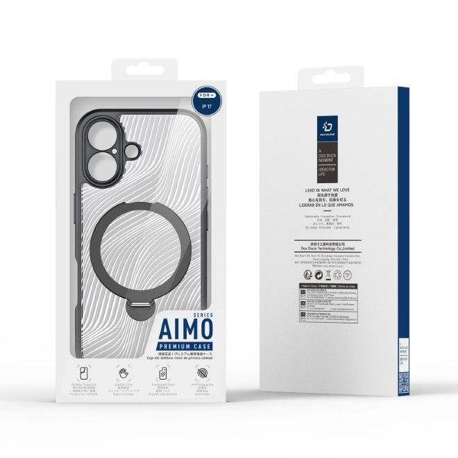 Dux Ducis - iPhone 17 Hülle - Hardcase - MagSafe - mit Standfunktion - Aimo Mag Stand Series - schwarz