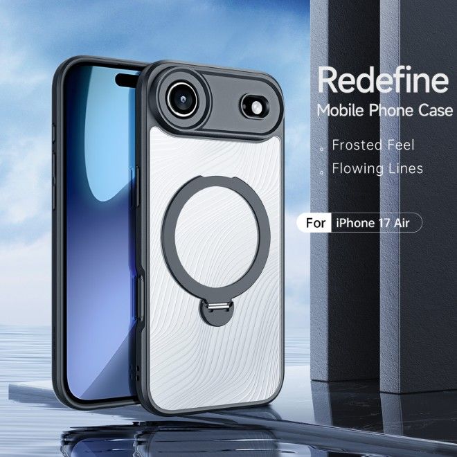 Dux Ducis - iPhone Air Hülle - Hardcase - MagSafe - mit Standfunktion - Aimo Mag Stand Series - schwarz