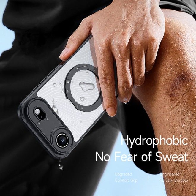 Dux Ducis - iPhone Air Hülle - Hardcase - MagSafe - mit Standfunktion - Aimo Mag Stand Series - schwarz