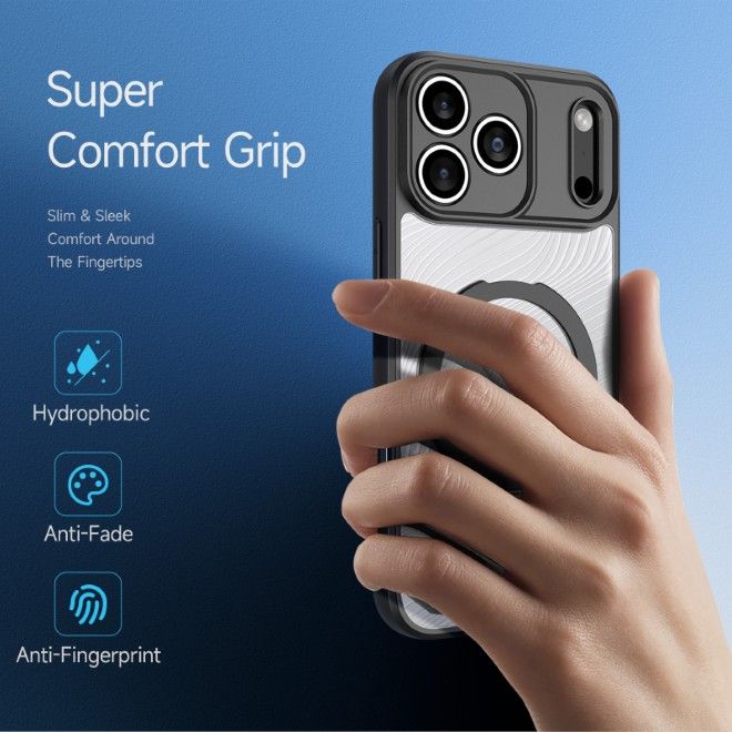 Dux Ducis - iPhone 17 Pro Hülle - Hardcase - MagSafe - mit Standfunktion - Aimo Mag Stand Series - schwarz
