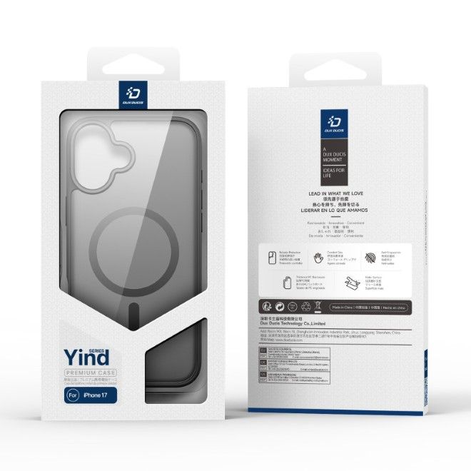 Dux Ducis - iPhone 17 Hülle - TPU und PC Hardcase - MagSafe kompatibel - Yind Series - schwarz