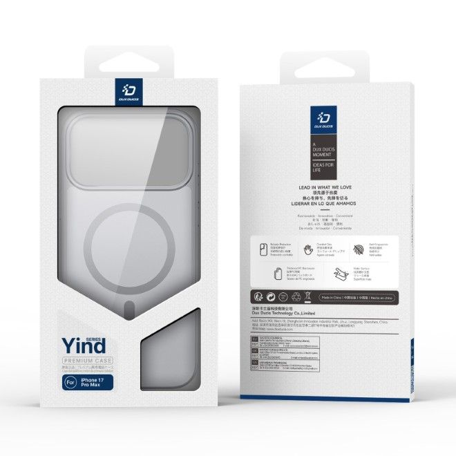 Dux Ducis - iPhone 17 Pro Max Hülle - TPU und PC Hardcase - MagSafe kompatibel - Yind Series - grau