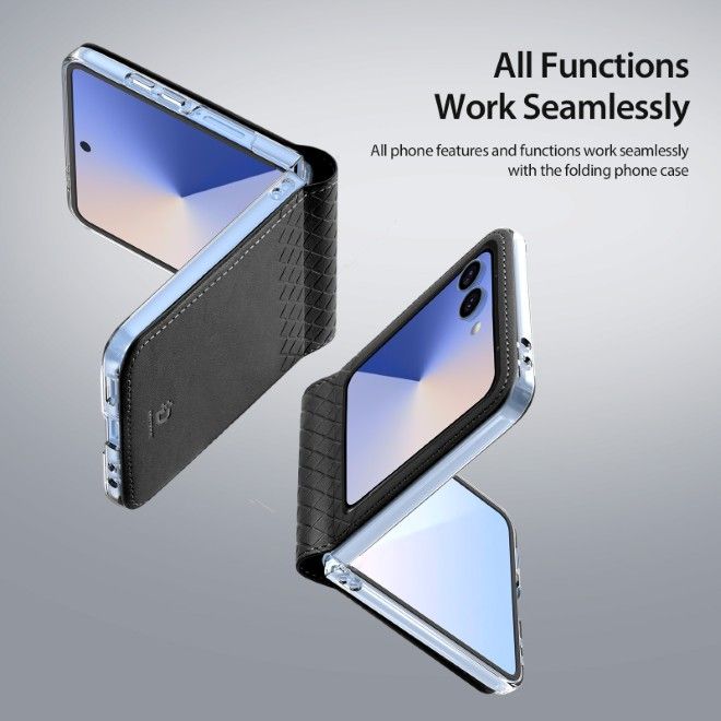 Dux Ducis - Samsung Galaxy Z Flip7 Hülle - Leder Case - Bril Series - schwarz